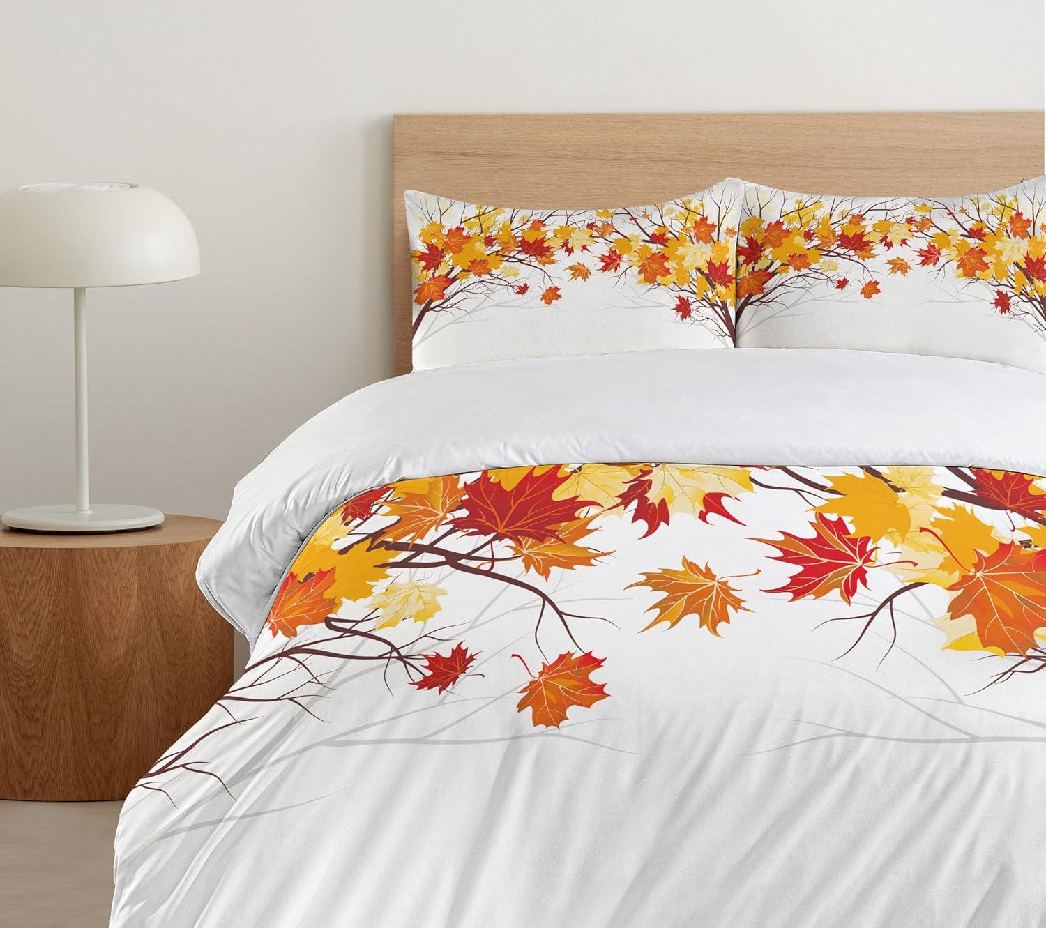 Fall Modern & Contemporary Floral Duvet Cover Set