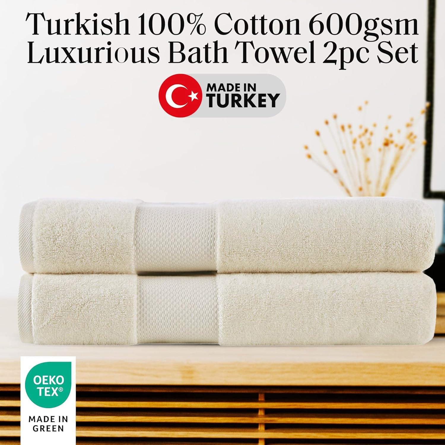 Turkish 100% Cotton Bath Sheet 2 Piece Set (Set of 2)