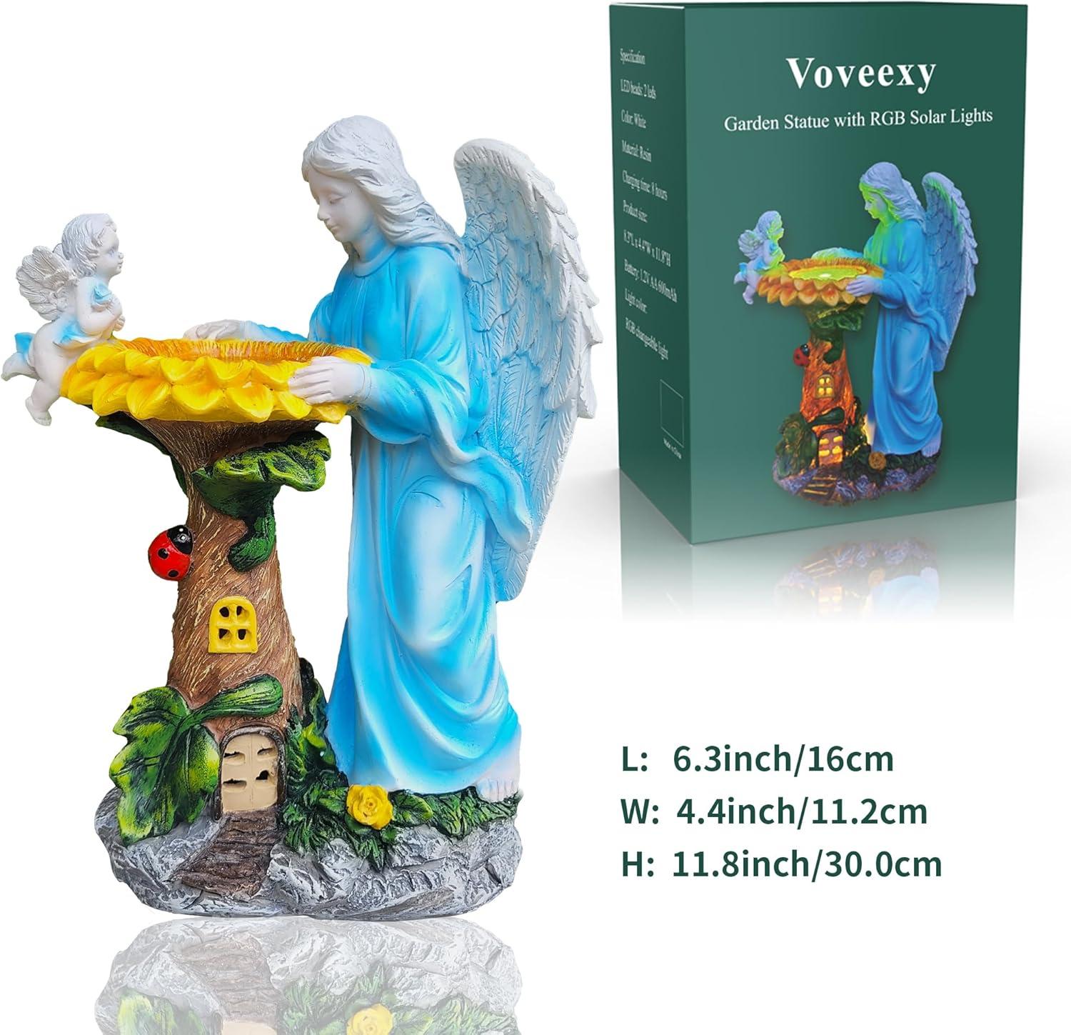 Solar Angel Garden Statue with Color Changing Light