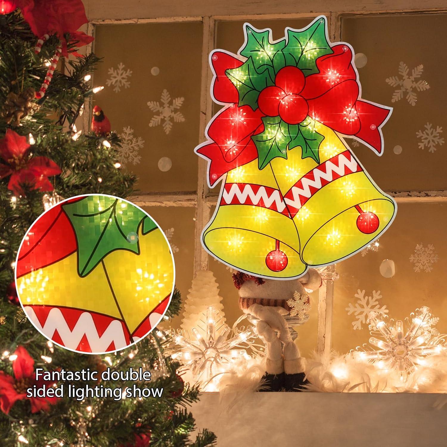 17" Multicolor Bell Christmas Window Silhouette Lights