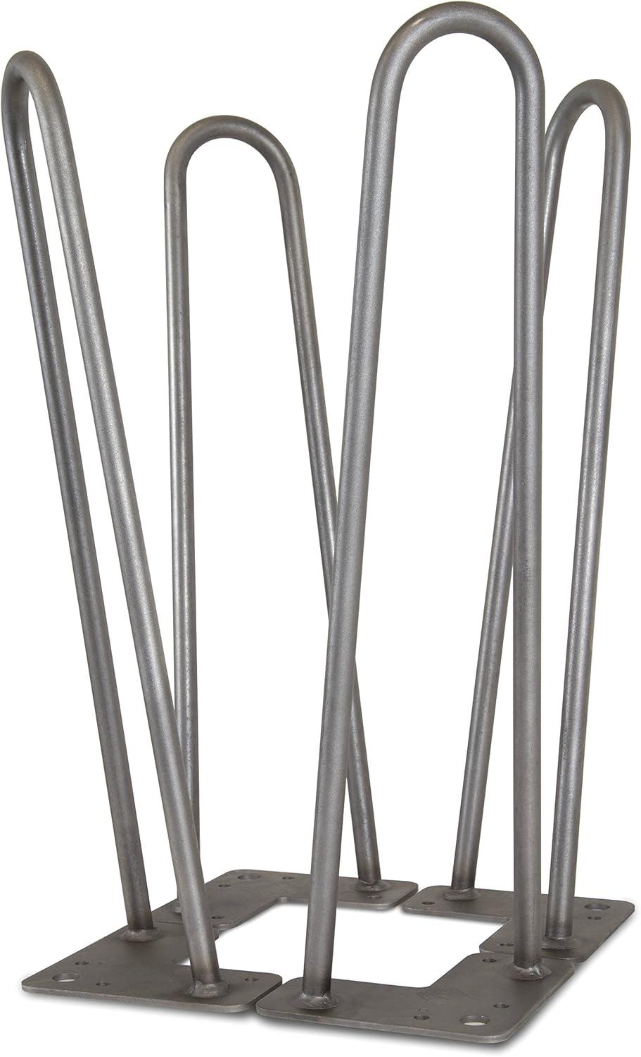 16-Inch Raw Steel Hairpin Table Legs, Set of 4