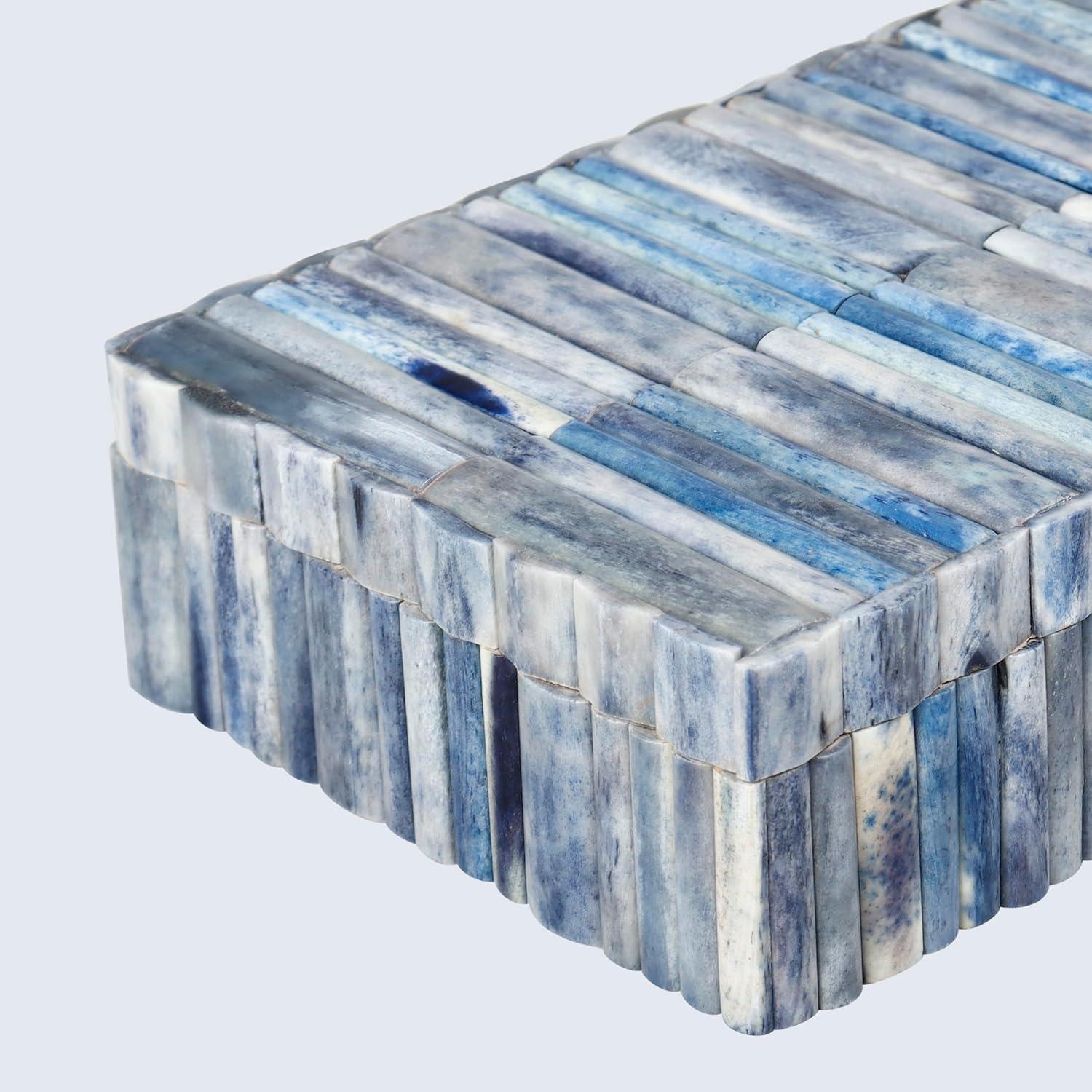 Handicrafts Home Decorative Box - Handmade Jewelry Organizer Box with Lid - Keepsake Box for Home Decor, Jewelry, Accessories, Collectibles - Modern Wooden Storage Box - Ocean, 8X6X1.5 inch