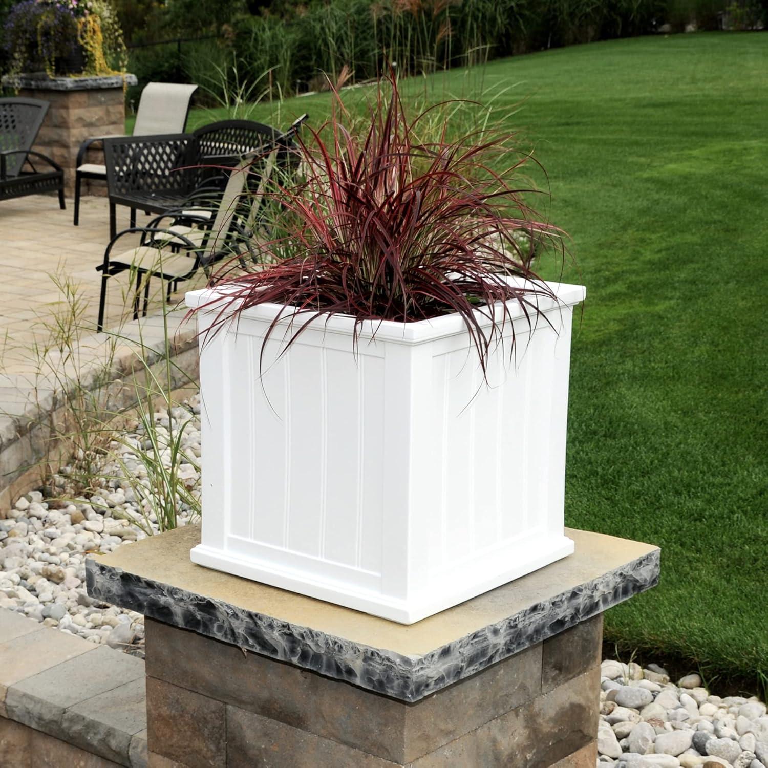 Cape Cod 20X20 Square Polyethylene Planter, 20" X 20", White