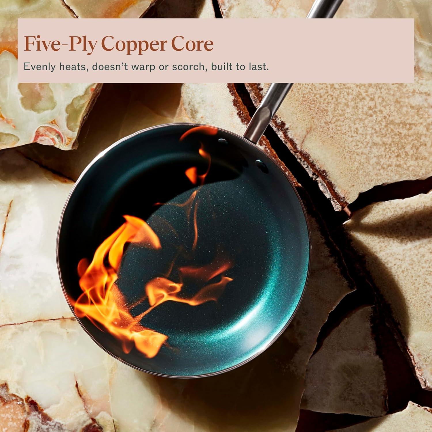 10.5 Inch Green Ceramic Coated Stainless Steel Frying Pan