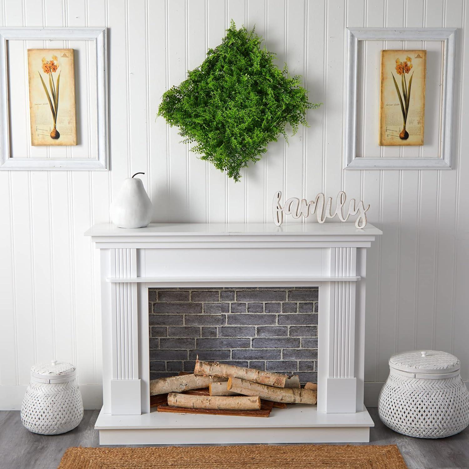 20" X 20" Lush Mediterranean Artificial Fern Wall Panel - Nearly Natural: UV Resistant, Indoor/Outdoor Decor