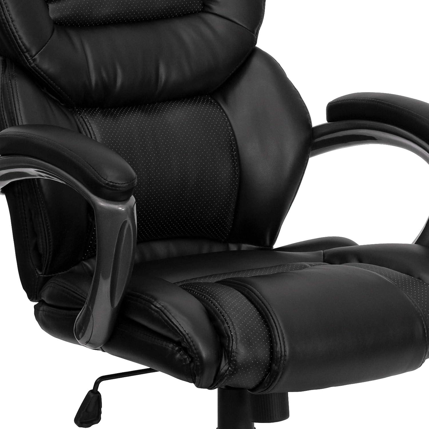 Flash Furniture High Back Black LeatherSoft Executive Swivel Ergonomic Office Chair with Arms