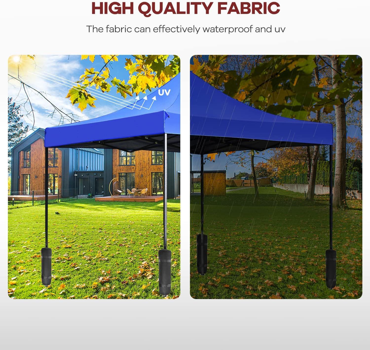 Blue 10x10 Waterproof Pop-Up Canopy Tent with Sand Bags