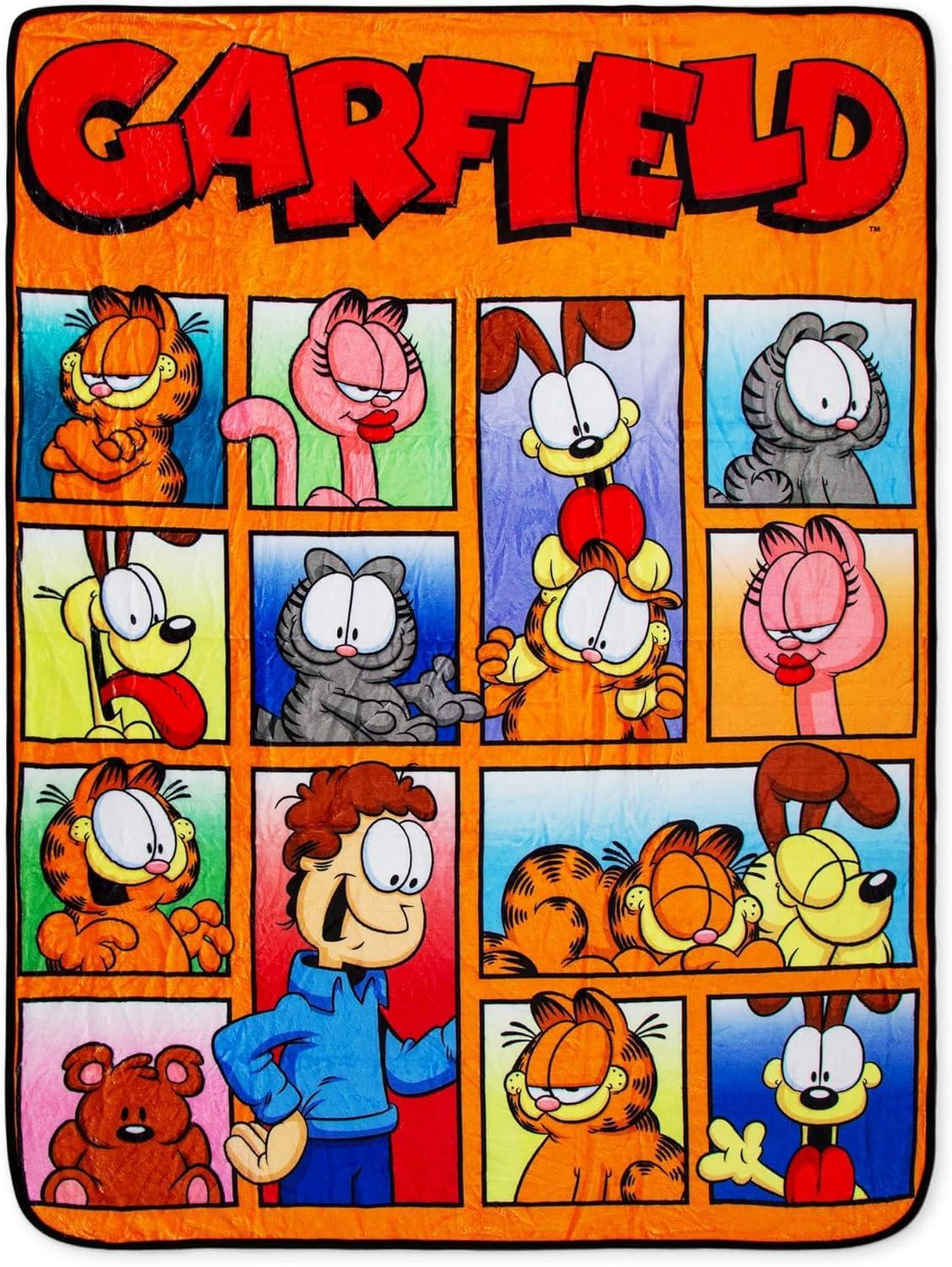 Garfield and Friends Colorful Fleece Throw Blanket 45 x 60 Inches