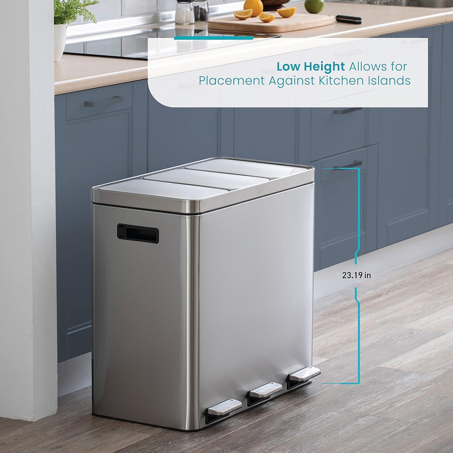 15.9 Gallon Stainless Steel Step On Trash Can