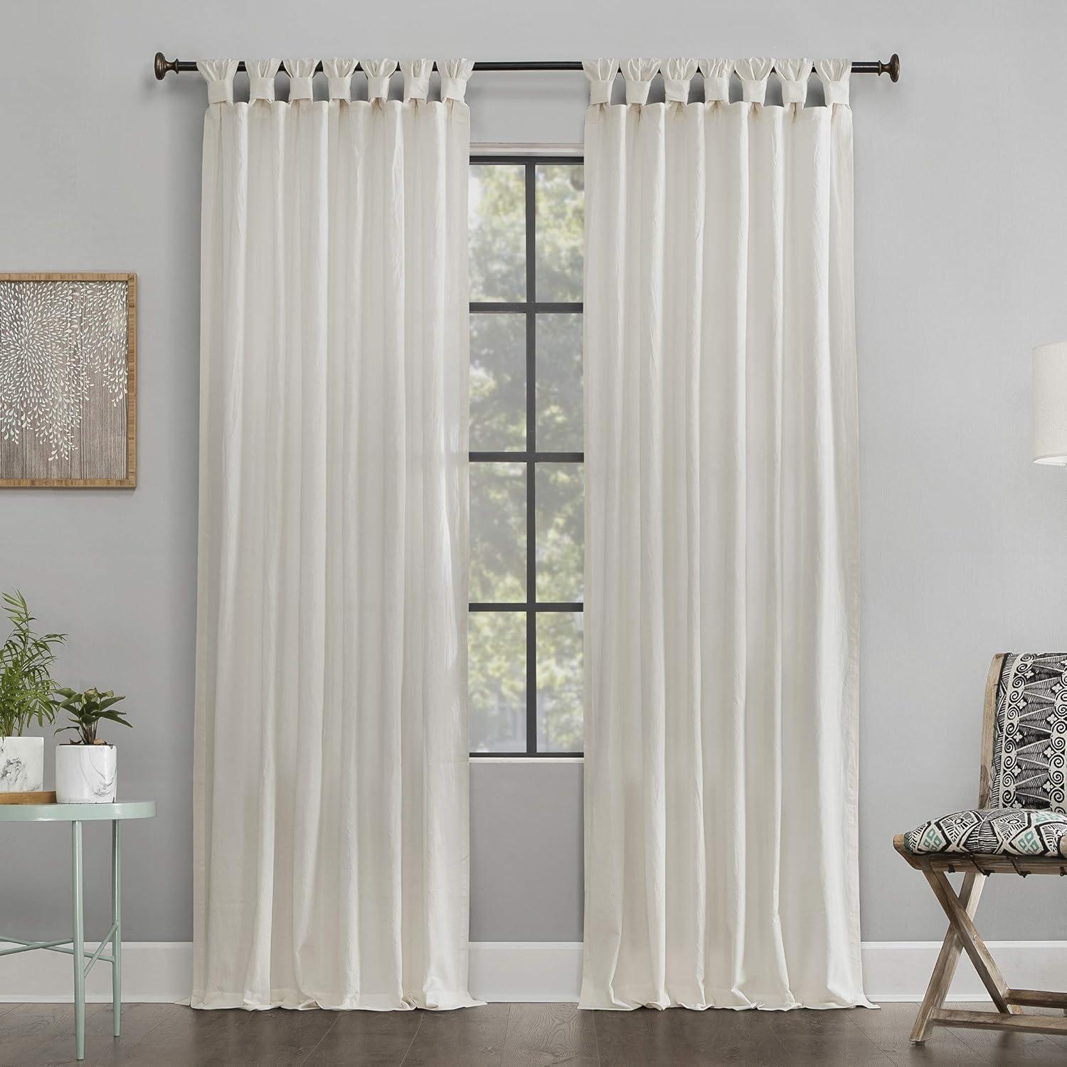 Archaeo Sarro Washed Cotton Semi-Sheer Tab Top Curtain Panel