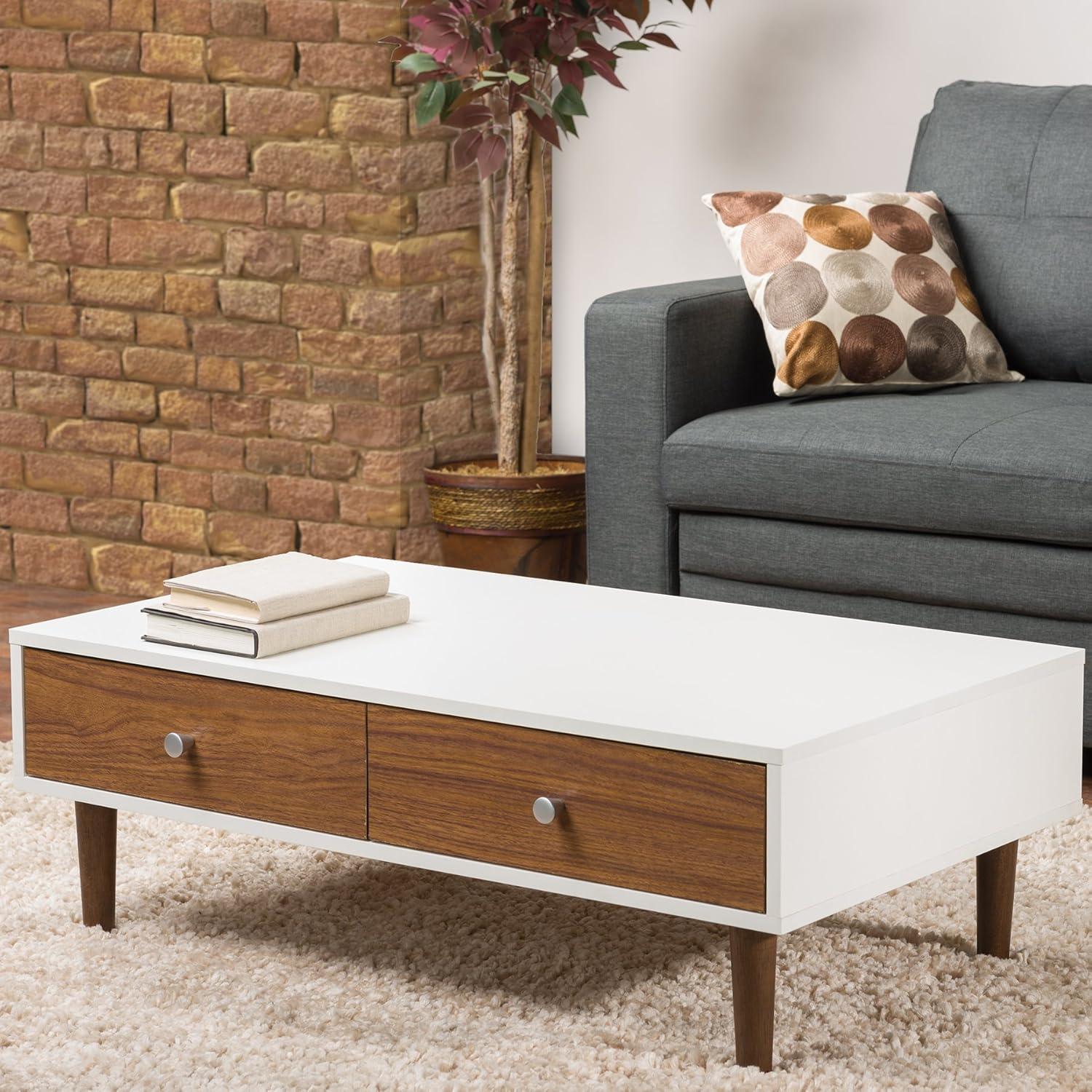 Gemini Wood Contemporary Coffee Table - Baxton Studio