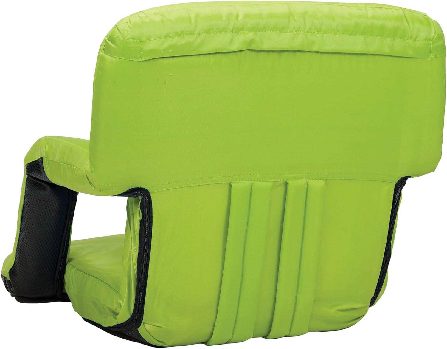 Ventura Lime Green Portable Reclining Stadium Seat with Storage