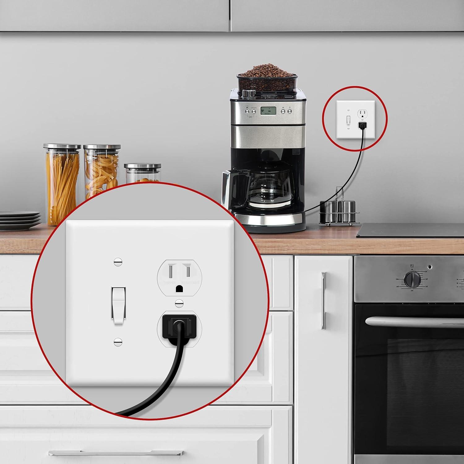 White Glossy Polycarbonate 2-Gang Toggle Switch Wall Plate