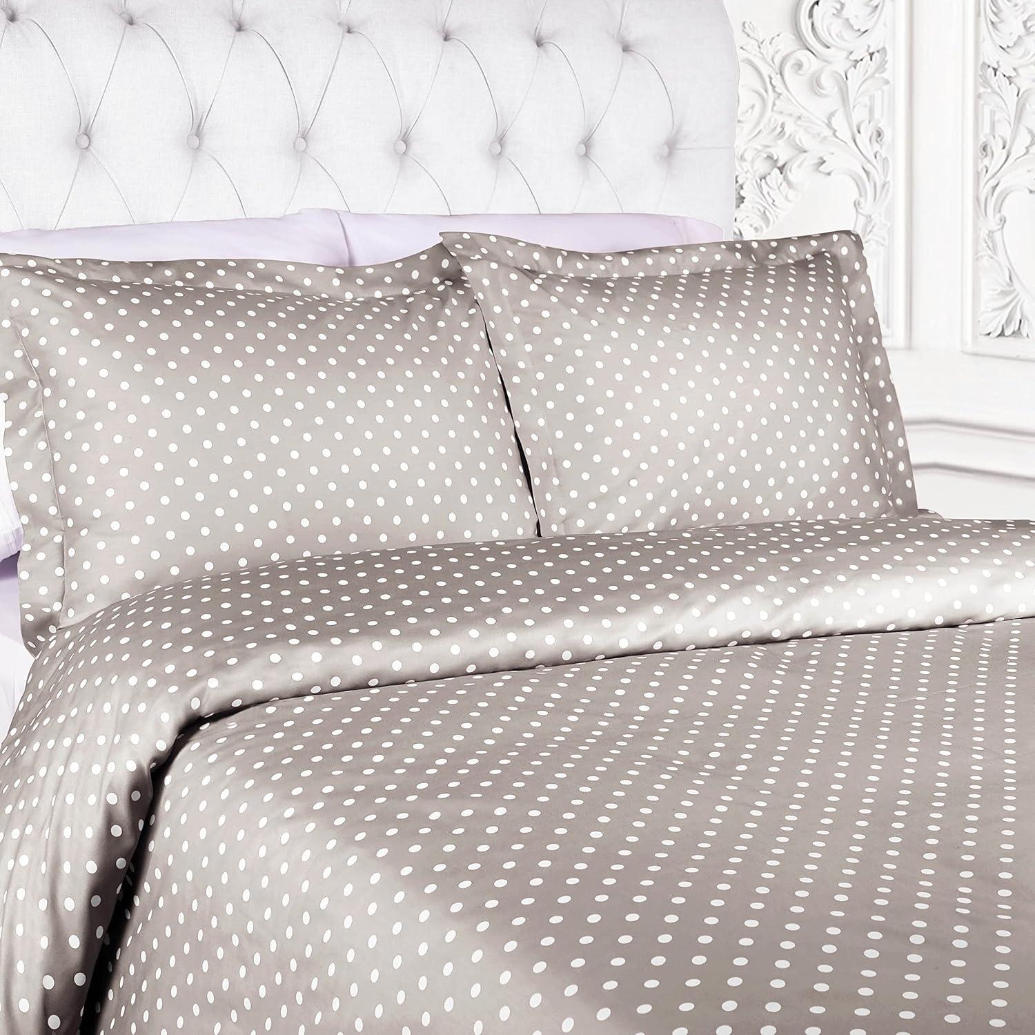 Impressions Cotton Blend 600TC Modern & Contemporary Polka Dots Duvet Cover Set