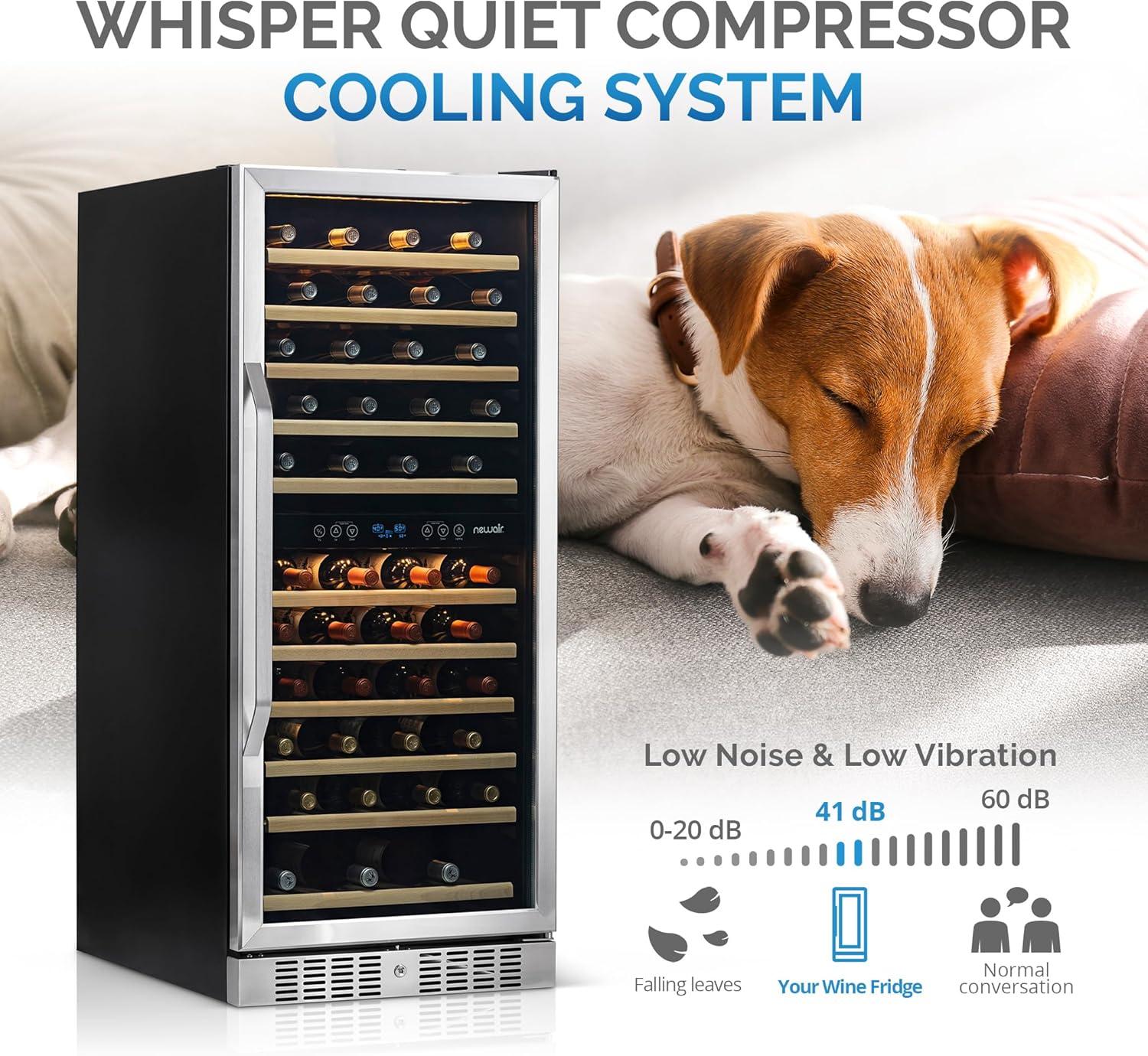 The Connoisseurs Reserve 24" 116 Bottle Wine Refrigerator Built-in or Freestanding Dual Zone in Stainless Steel