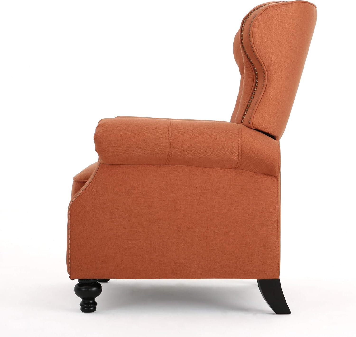 GDF Studio Waldo Contemporary Tufted Fabric Recliner, Orange