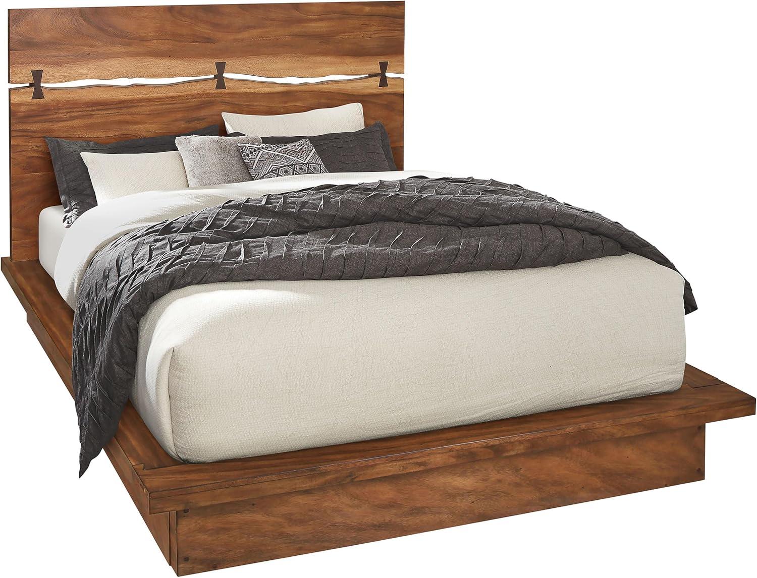 Winslow Queen Bed Smokey Walnut and Coffee Bean