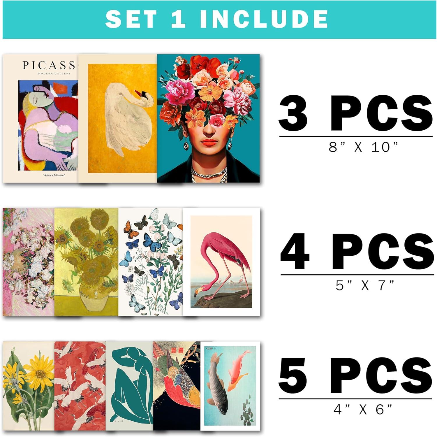 97 Decor Vintage Eclectic Wall Art Prints - Maximalist Funky Pictures, Bright Famous Artist Prints For Wall Decor, Gallery Colorful Art Posters For Bedroom (unframed)