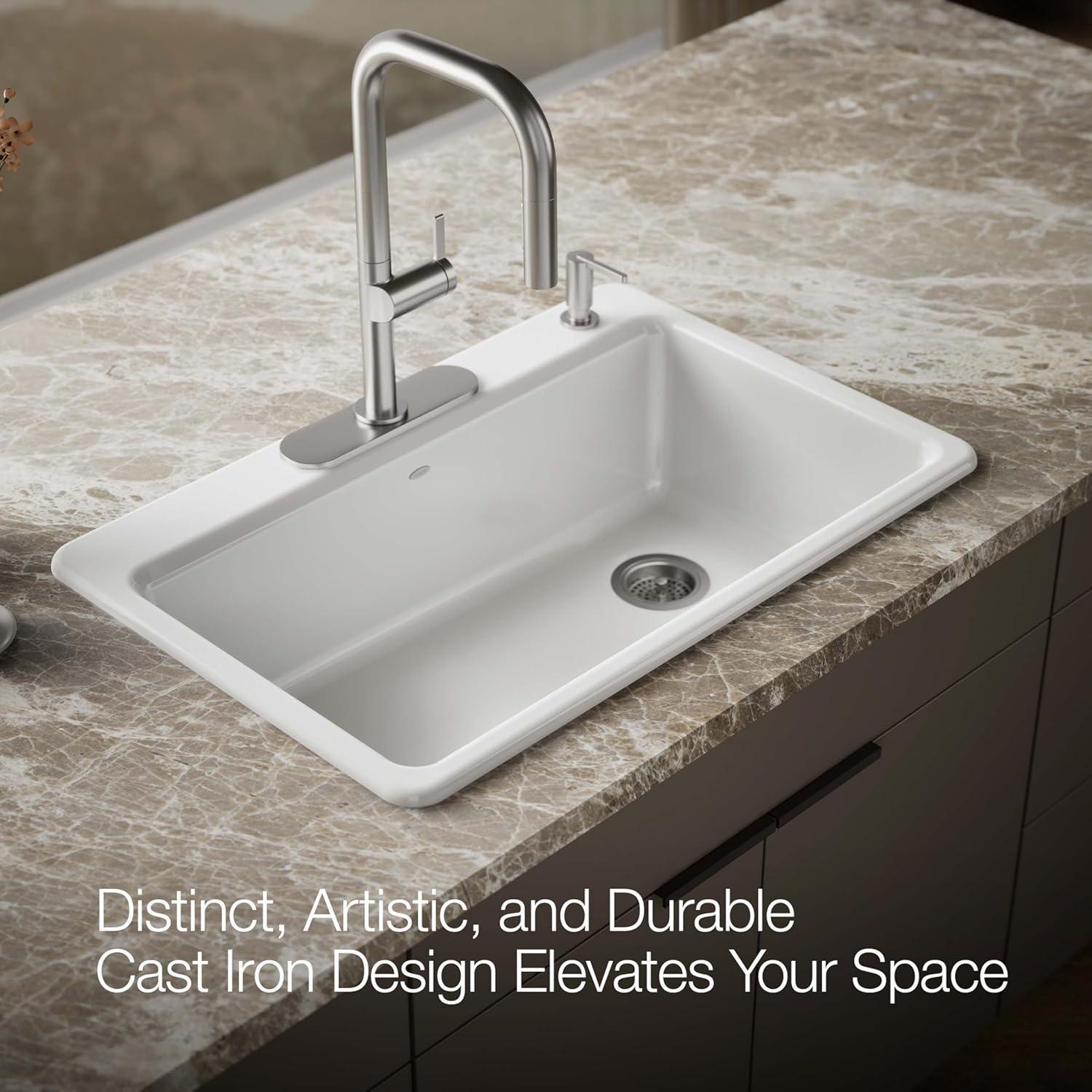 Riverby 33" L x 22" W x 9-5/8" Top-Mount Single Bowl Kitchen Sink W/ Accessories