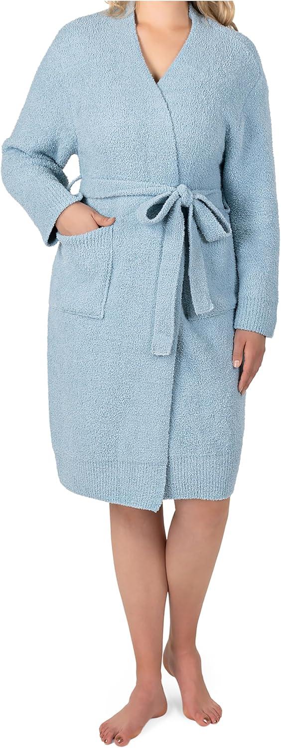 PAVILIA Premium Womens Plush Robe, Super Soft Fuzzy Bathrobe, Cozy Spa Robe with Pockets for Women