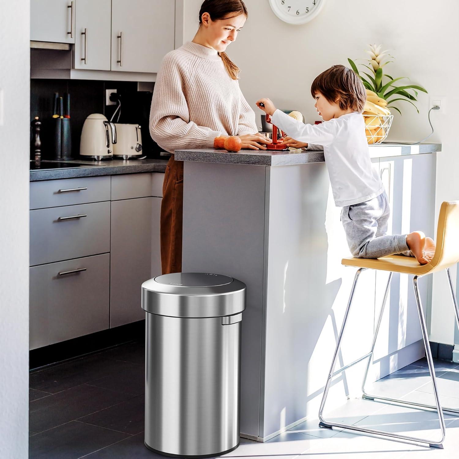 Stainless Steel 17 Gallon Swing Top Trash Can