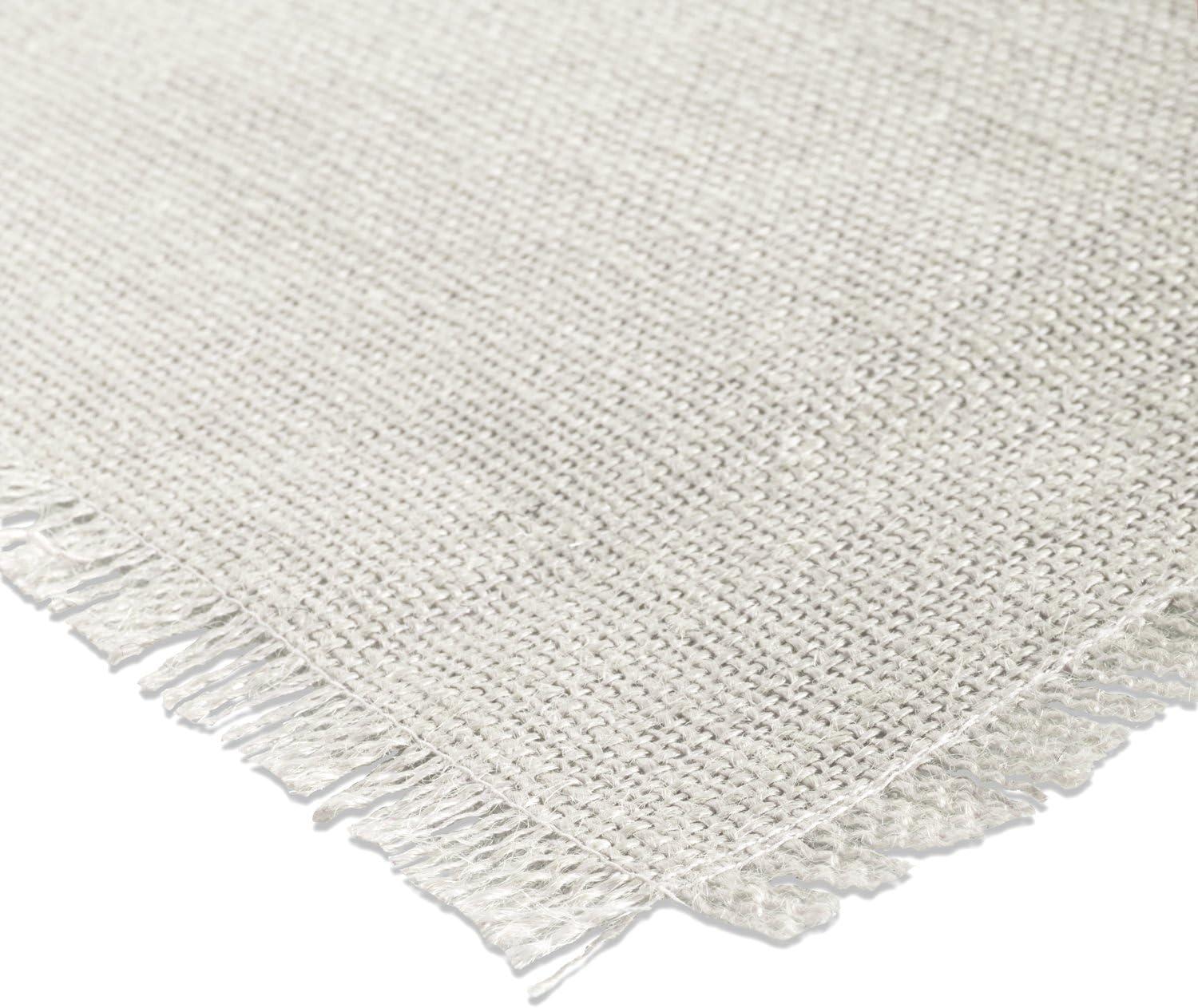 DII Modern Style Jute Fabric Bleached Placemat in Ivory Finish (Set of 6)