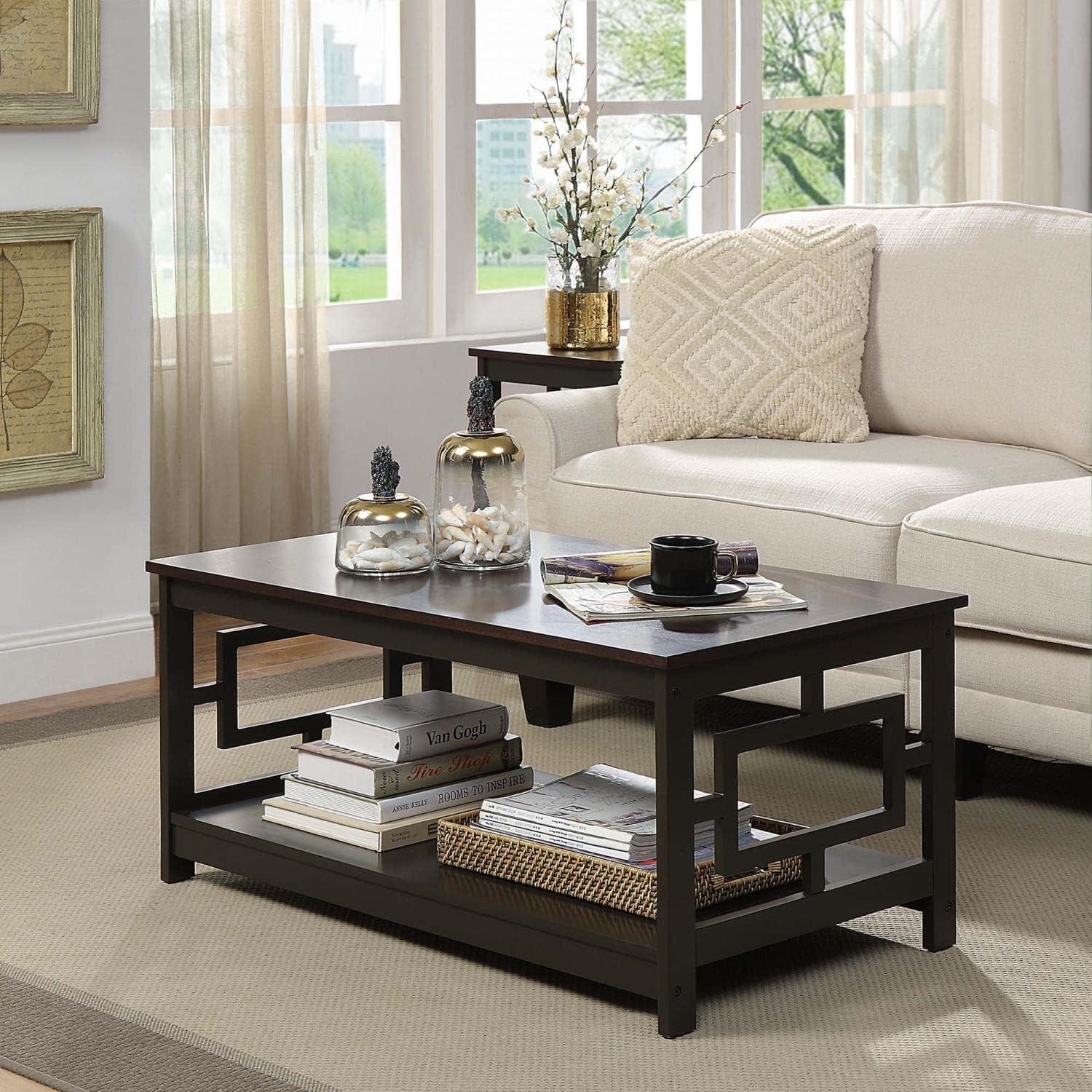 Convenience Concepts Town Square Coffee Table with Shelf, Espresso