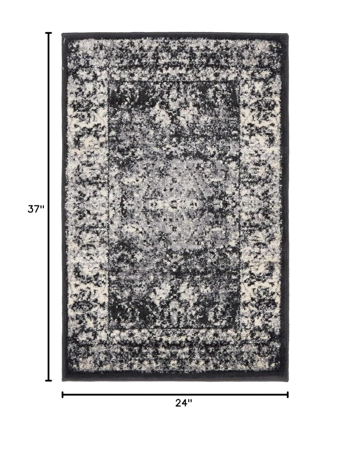 Bosphorus Light Gray Distressed 2'x3' Synthetic Accent Rug