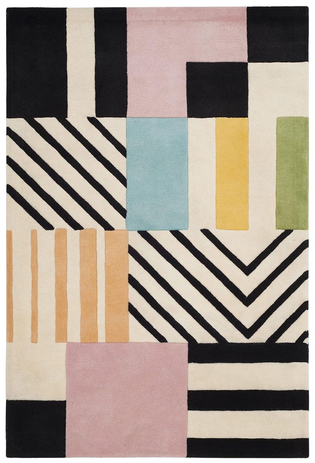 SAFAVIEH Fifth Avenue Bronagh Geometric Area Rug, Ivory/Black, 2' x 3'