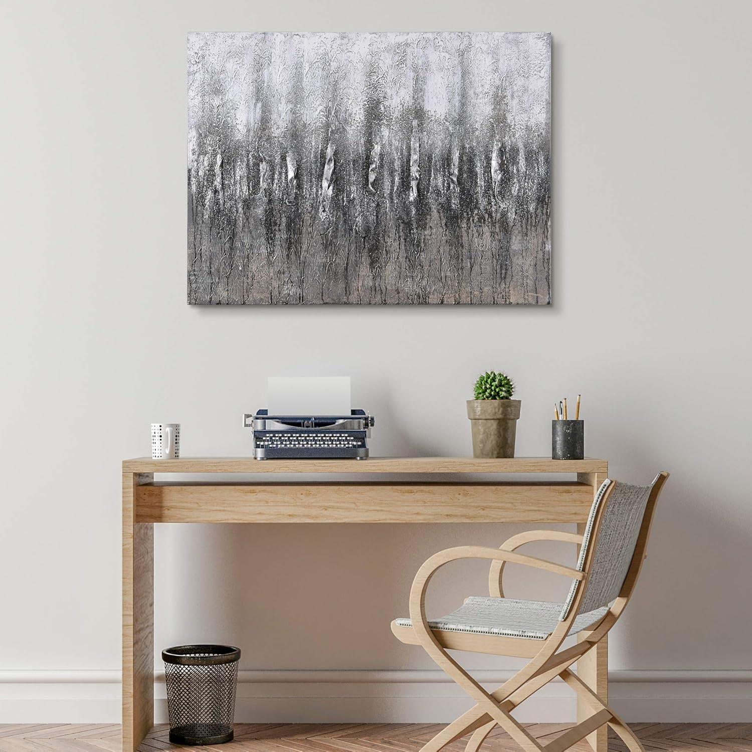 Empire Art Direct Gray Frequency Textured Metallic Hand Painted Wall Art, 30" x 40" x 1.5", Ready to Hang