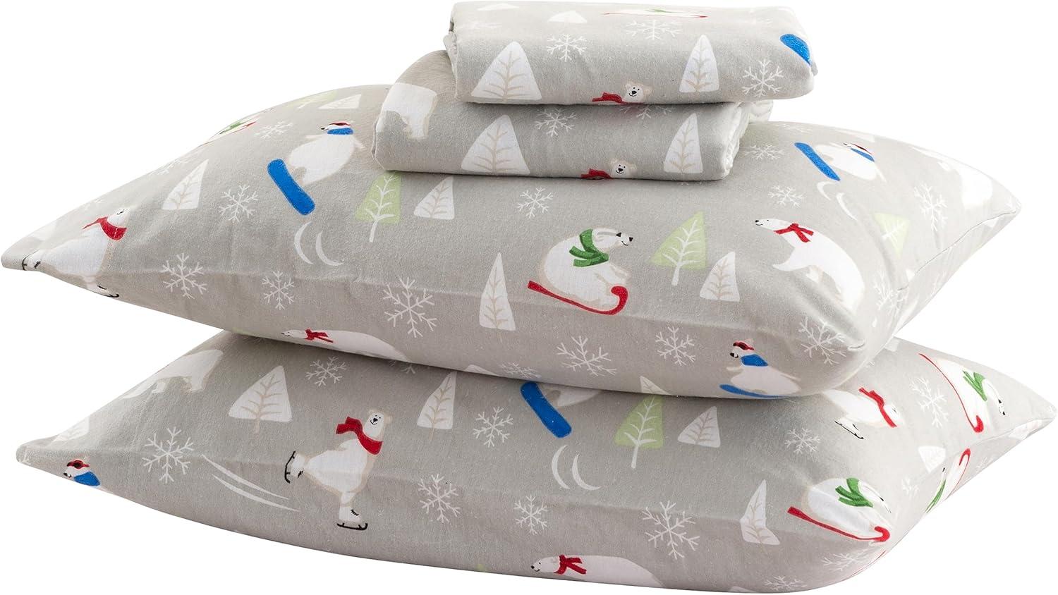 100% Cotton Lodge Printed Flannel Sheet Set - Great Bay Home