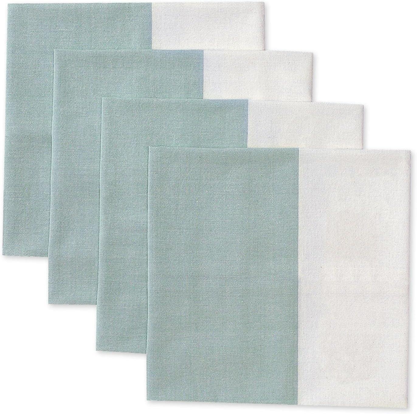 Folkulture Cloth Napkins | (20x20) Set of 4 Cotton Table Napkin Cloth Washable and Soft for Farmhouse Style Decorations | Durable - Reusable, Boho Dinner Napkins Cloth for Dining Room (Misty Green)