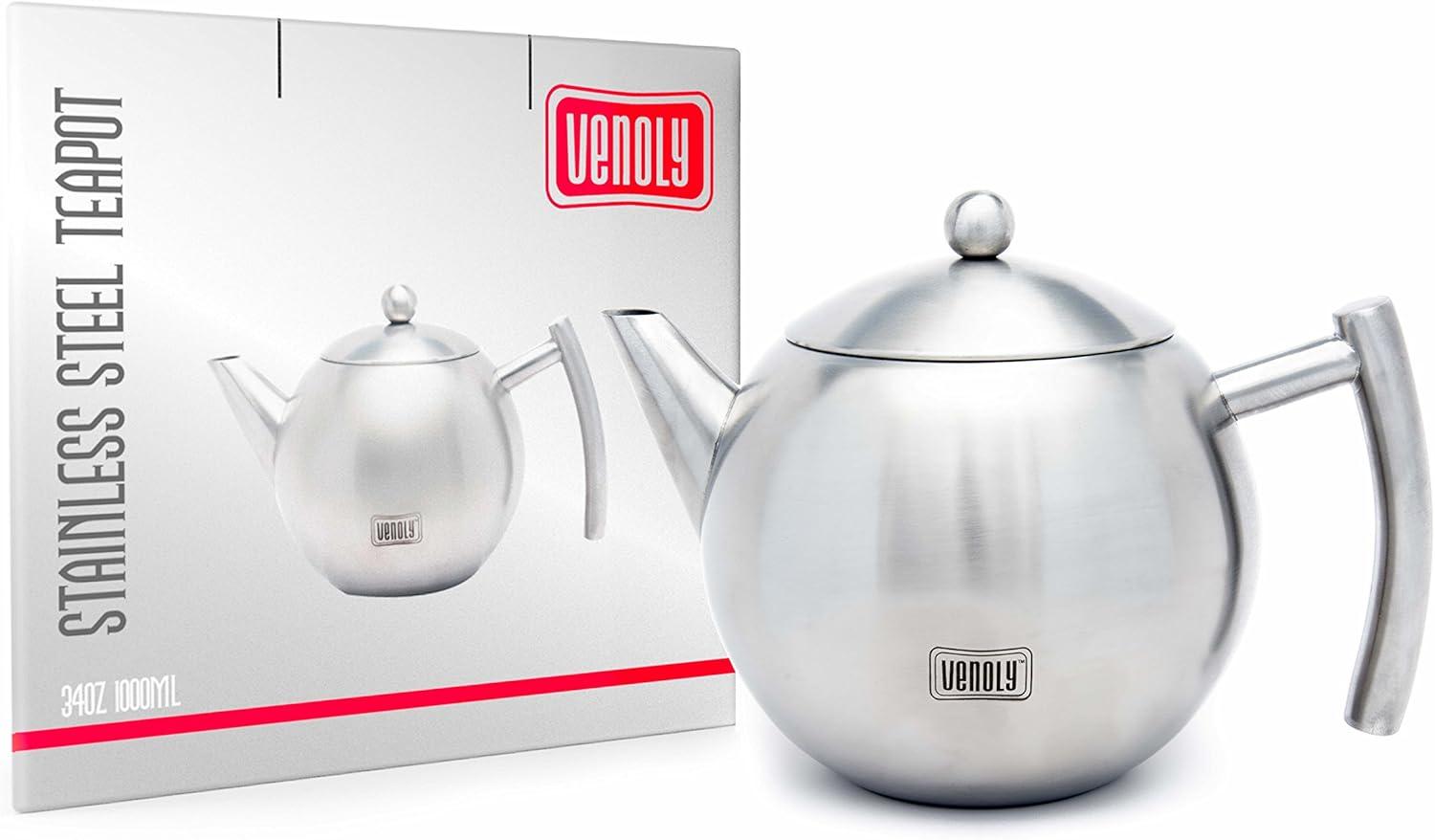 Venoly Venoly Stainless Steel Tea Pot With Removable Infuser Dishwasher Safe and Heat Resistant (Set of 50)