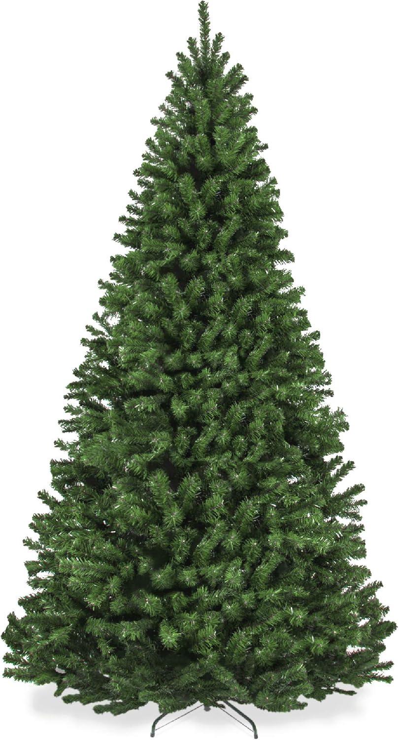 7.5ft Green Artificial Spruce Christmas Tree with Metal Stand