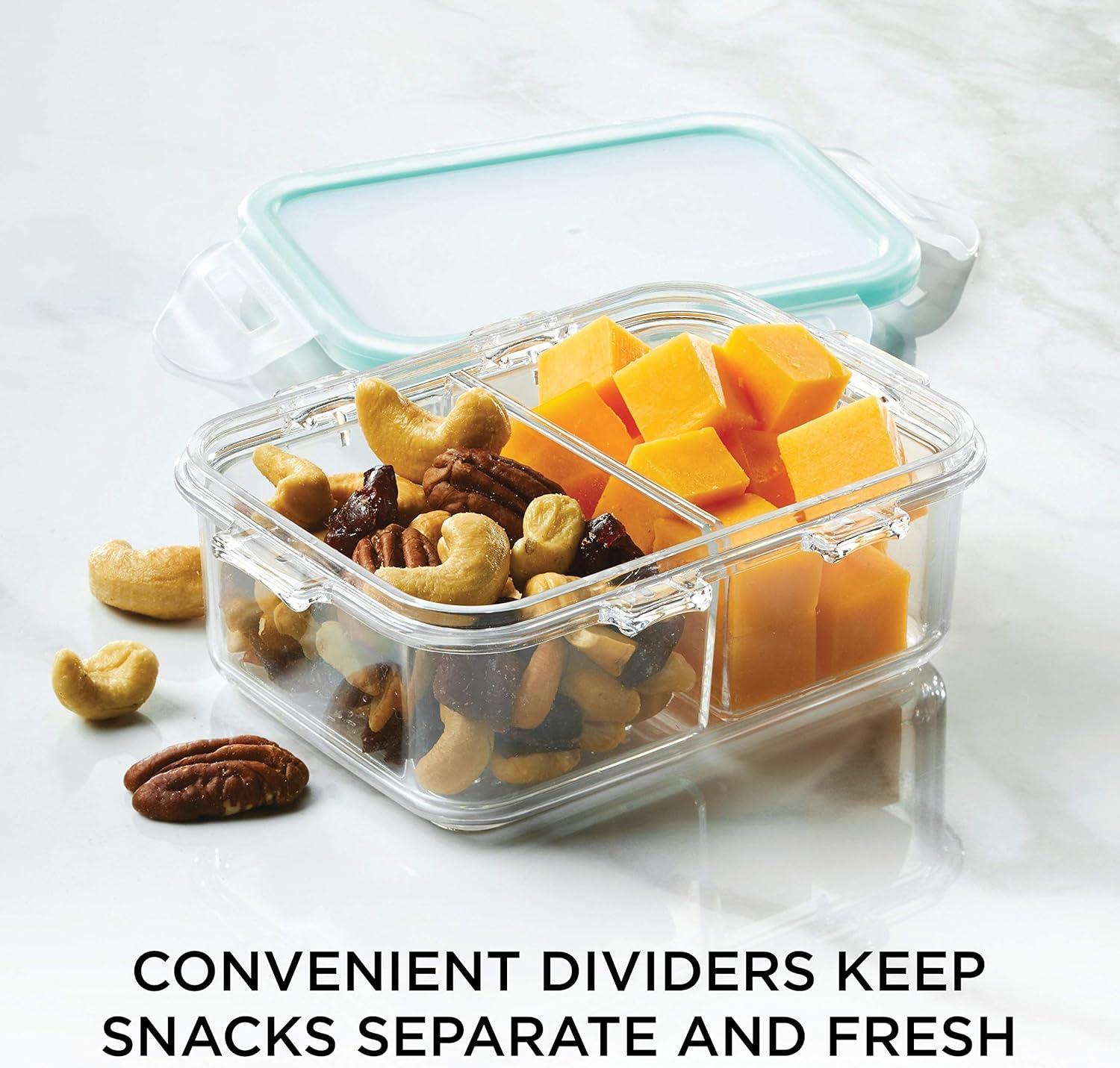 LocknLock 12-Ounce Warp-Stain-Odor Resistant Purely Better Rectangular Food Storage Container with Divider