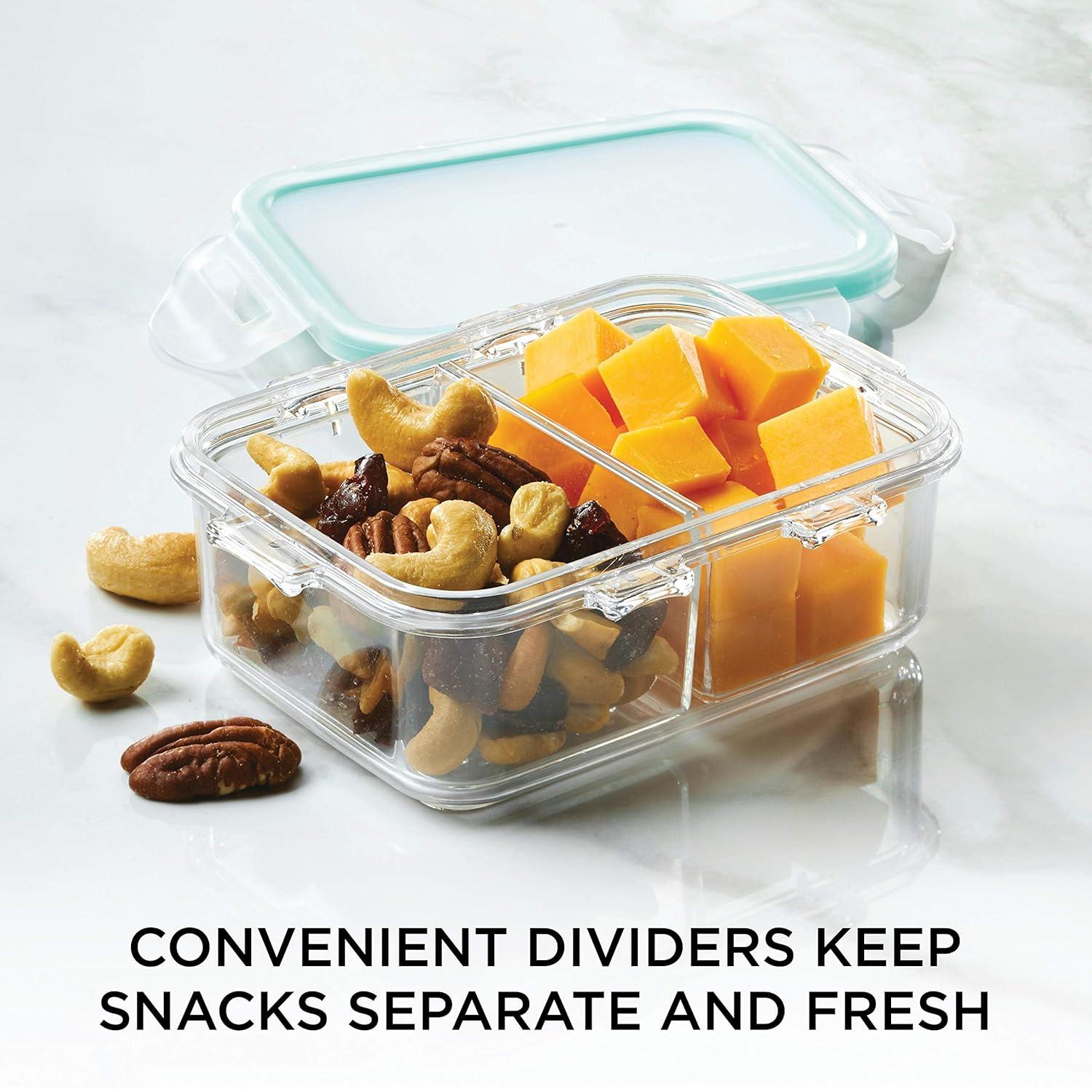 LocknLock 12-Ounce Warp-Stain-Odor Resistant Purely Better Rectangular Food Storage Container with Divider