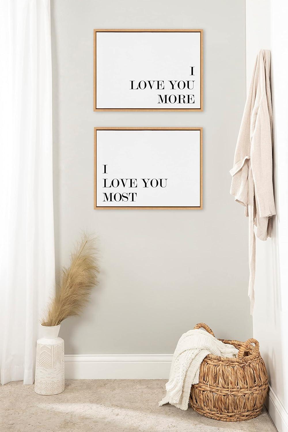 (Set of 2) 18" x 24" Sylvie I Love You Canvas by Maggie Price Natural - Kate & Laurel All Things Decor