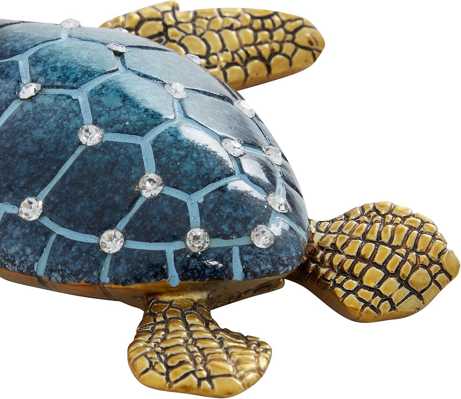 5"W, 1"H Brown Polystone Turtle Sculpture, by DecMode (3 Count)