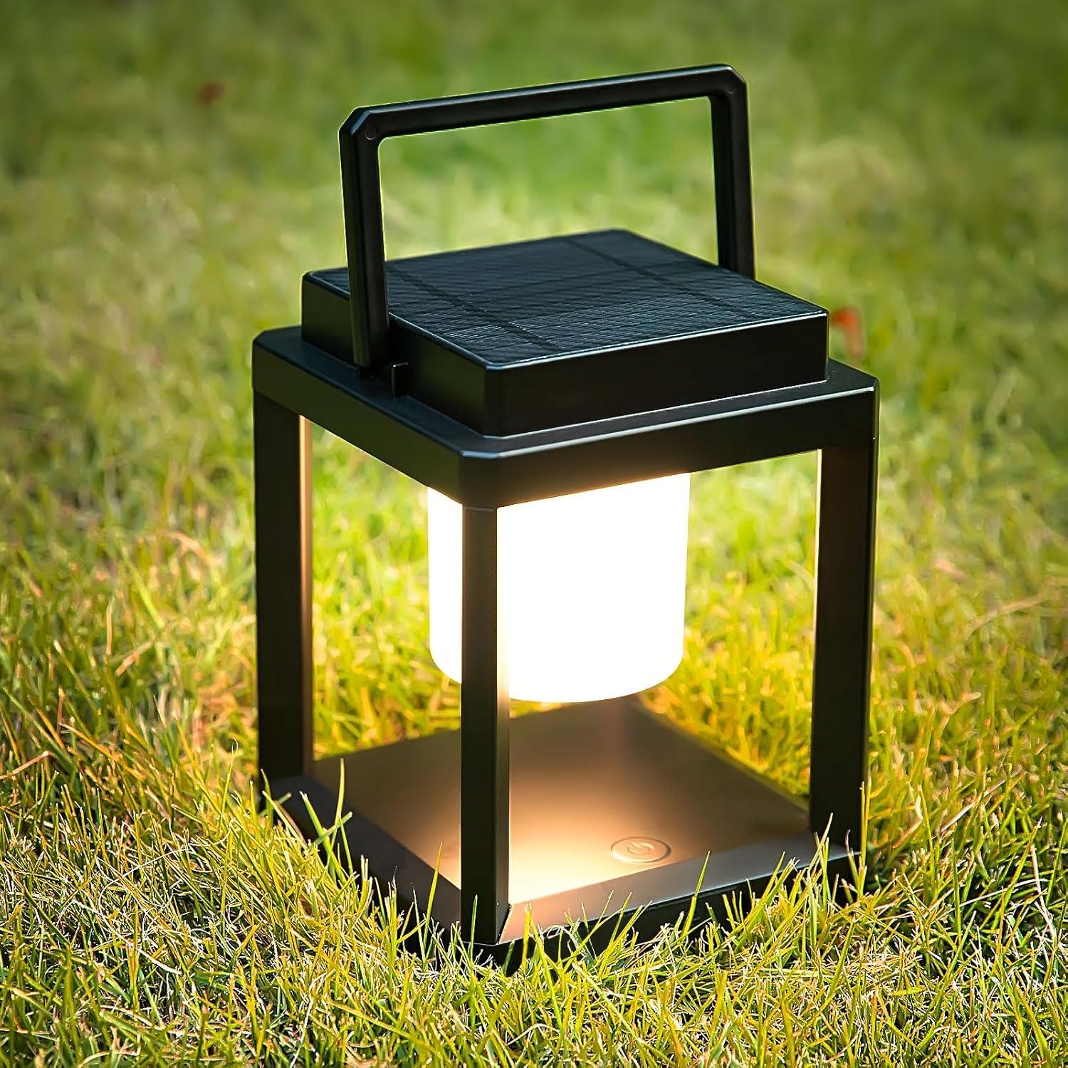 Factory Direct Wholesales NN Outdoor Table Lamp, LED Solar Outdoor Lantern, Portable Rechargeable Solar Lamp Waterproof, Touch Control Outdoor Lamps Cordless Lights Decorative For Patio Family Camp/ Reading/ Camping