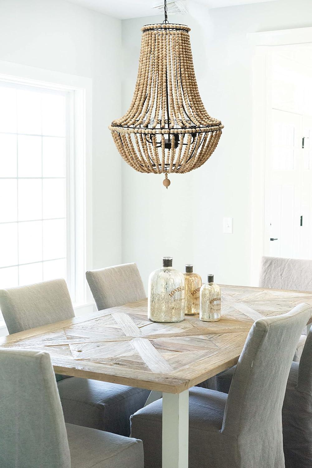 Storied Home Draped Wood Bead Chandelier