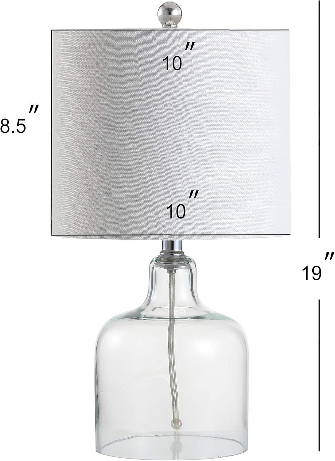 Gemma 19" Clear Glass Bell Table Lamp with White Shade