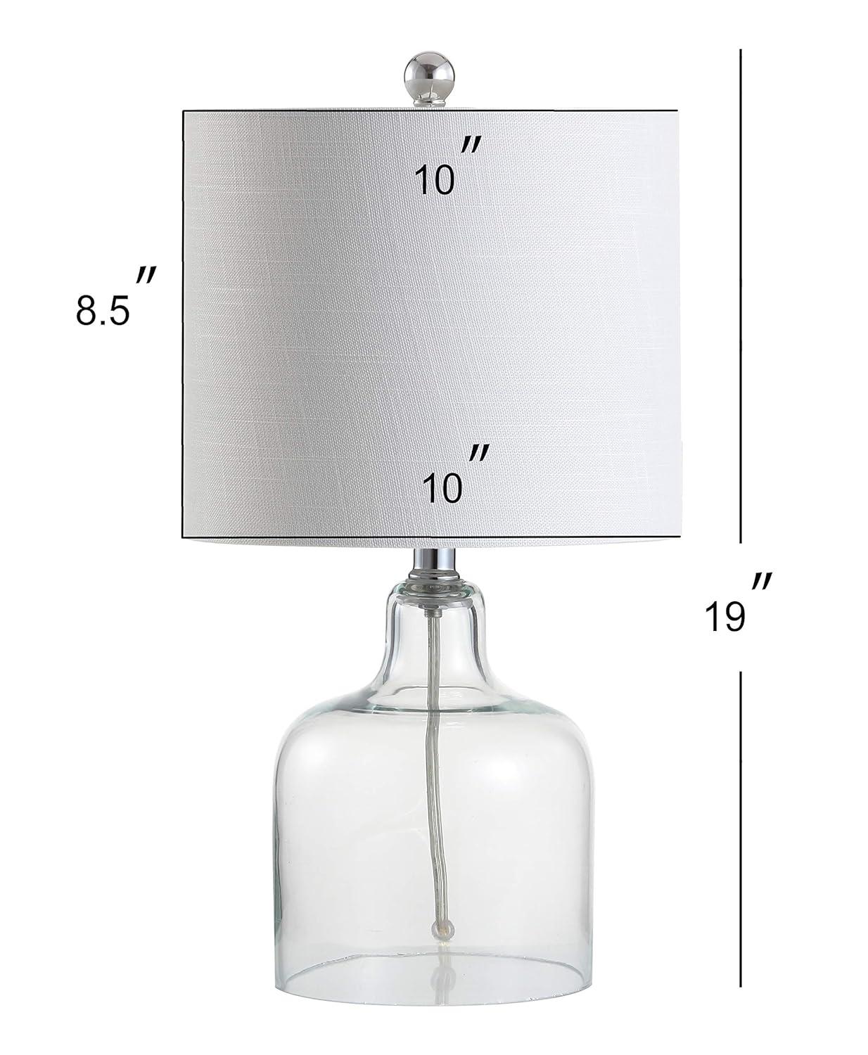 JONATHAN Y JYL1036C Gemma 19" Glass Bell LED Table Lamp, Transitional, Minimalist, Midcentury, Coastal, Elegant, Office, Living Room, Family Room, Dining Room, Bedroom, Hallway, Foyer, Clear