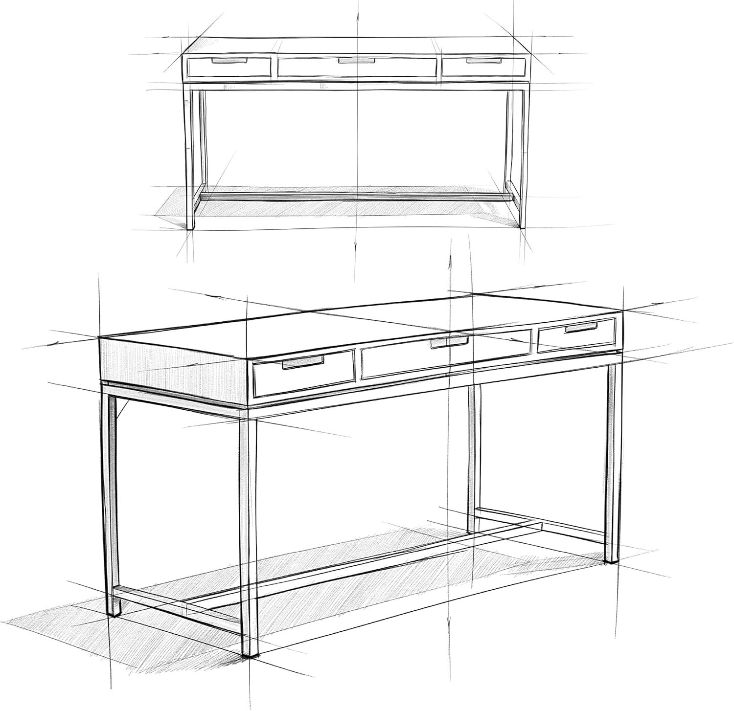 Simpli Home Banting Solid Hardwood Modern Industrial 60 inch Wide Desk in Hickory Brown