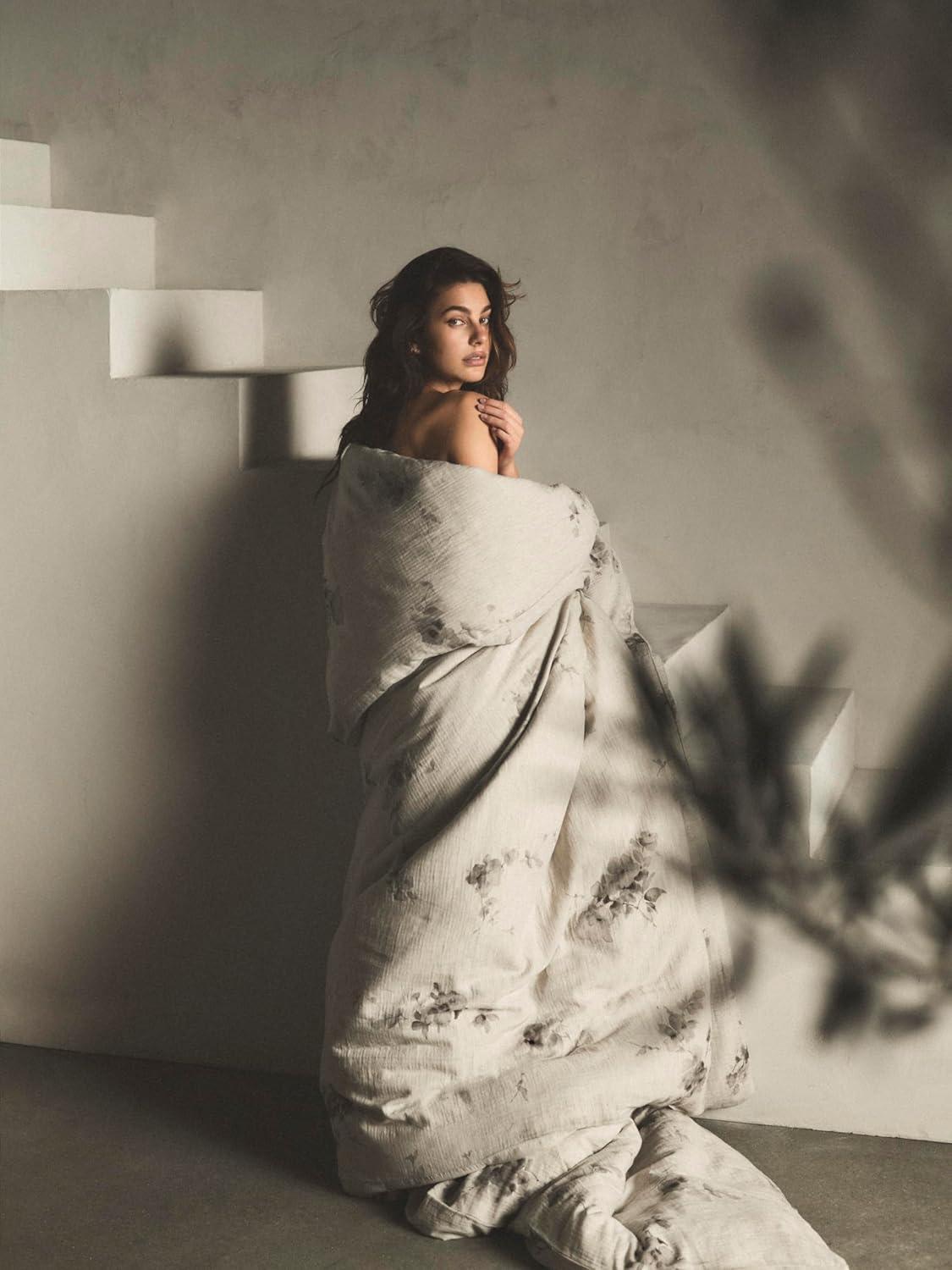 Calvin Klein Calvin Klein Aquarelle Floral Cotton Grey Comforter Set