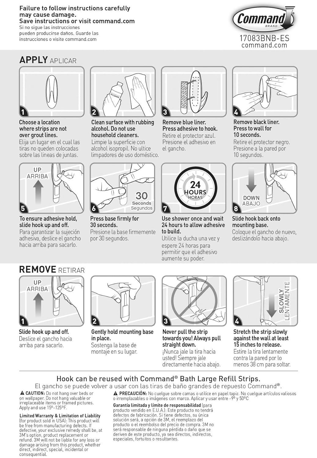 Command Designer Water Resistant Hooks, White, Large, 1 Wall Hook