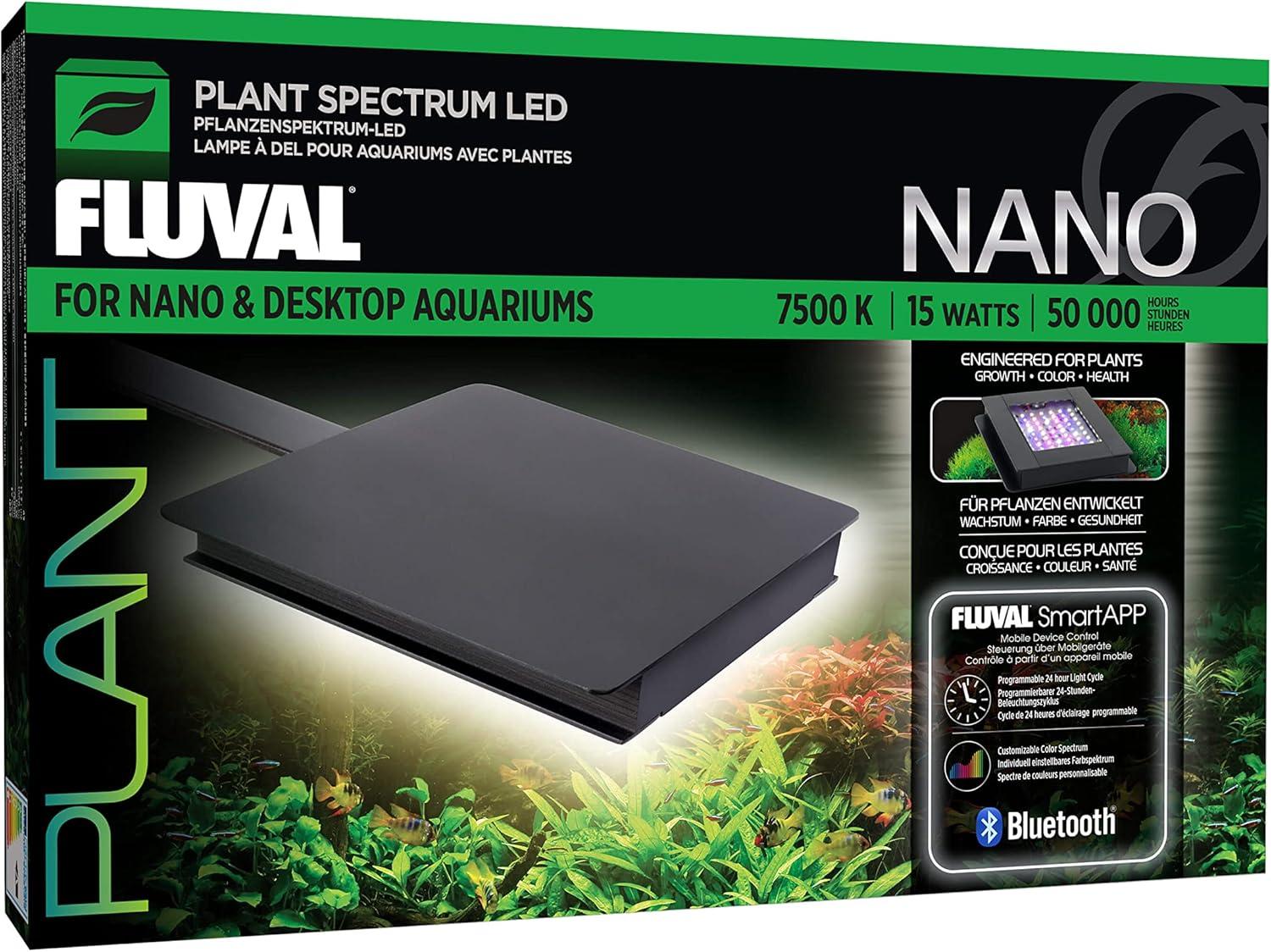 Black Aluminum LED Aquarium Light with Bluetooth, 15 Watts