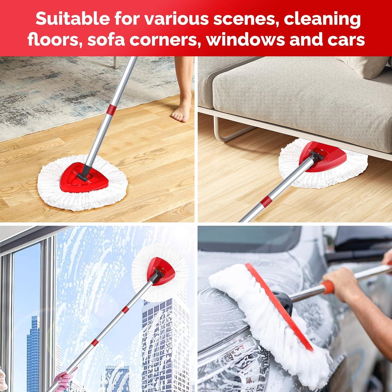 4 Pack Spin Mop Refill - Replacement Head Compatible with O Cedar, Microfiber Spin Mop Refills,clean the floor. Easy Floor Cleaning Mop Head Replacement - Bonison