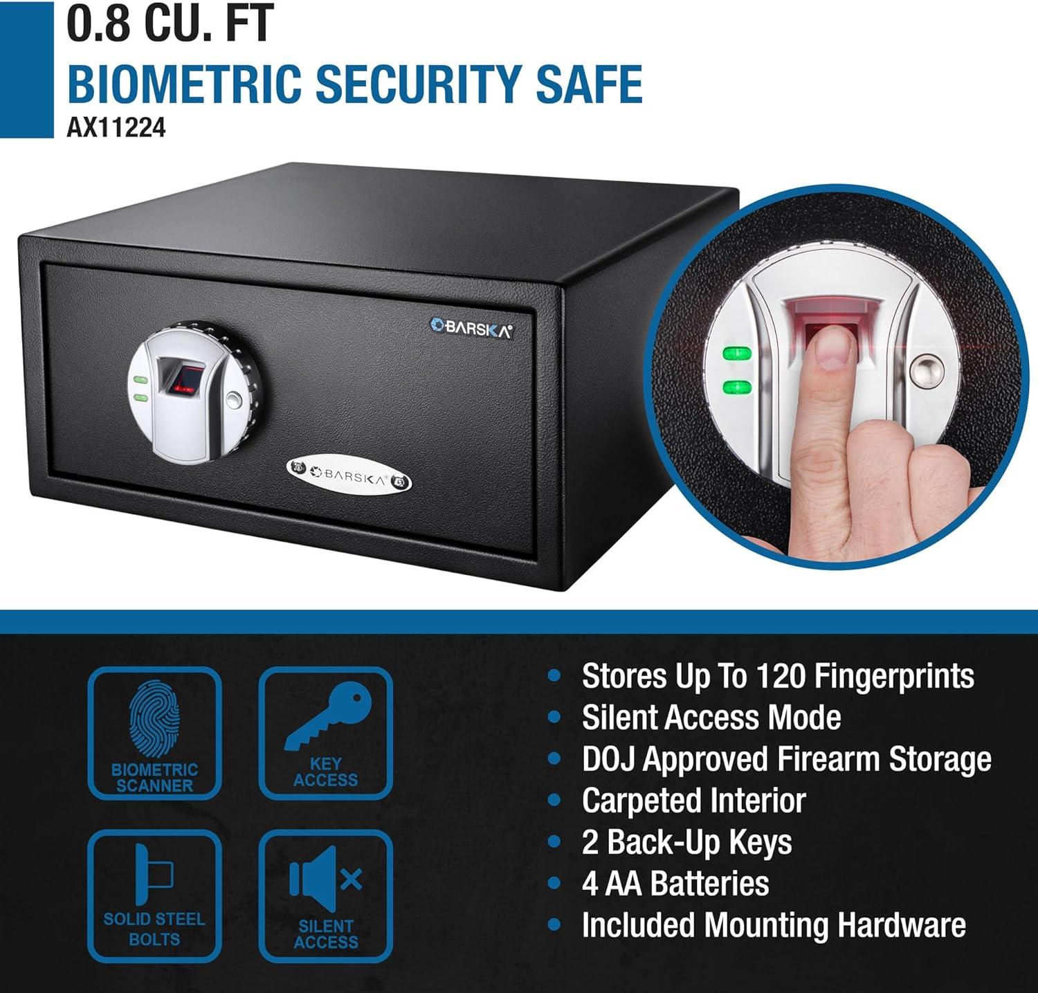 Barska Biometric Security Safe with Fingerprint Lock AX11224