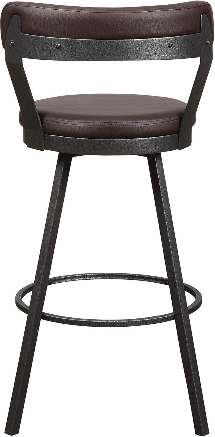 Lexicon Appert Metal Pub Height Swivel Stools in Dark Gray/Brown (Set of 2)