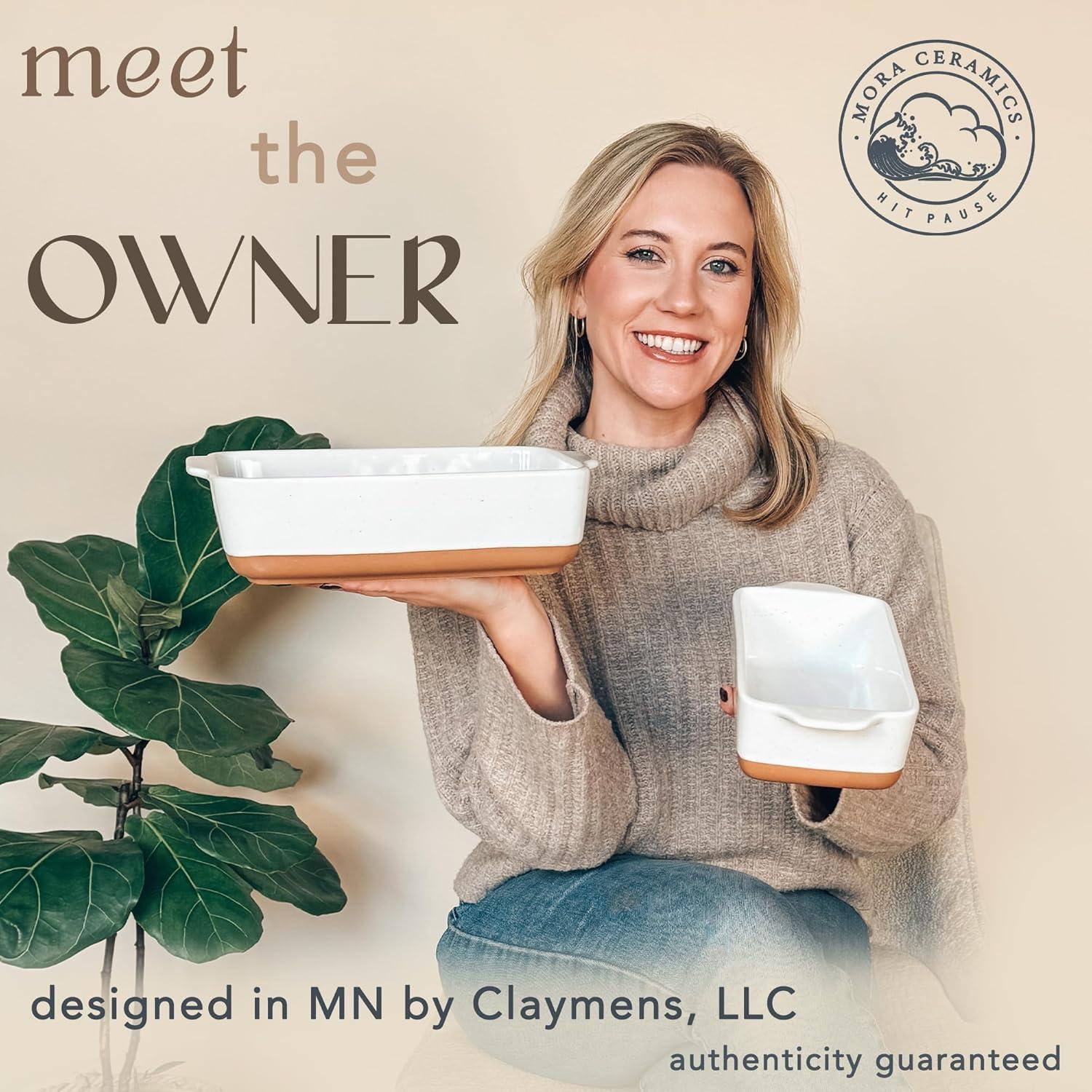 Loaf Baking Dishes - Porcelain Casserole & Bakeware, Oven-To-Table, Freezer Safe - Set Of 2